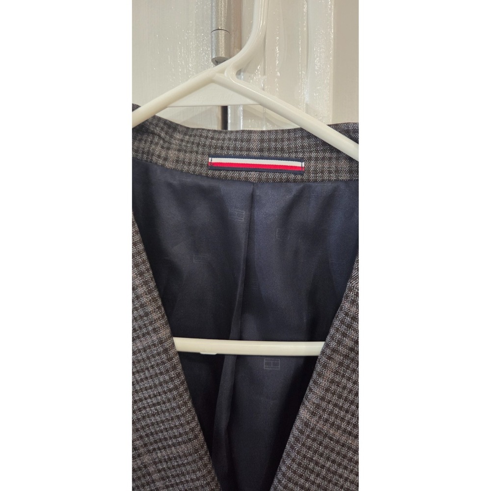 Tommy Hilfiger Mens Grey Brown Check Modern Fit Sport Coat 42 Reg Blazer - Picture 4 of 9